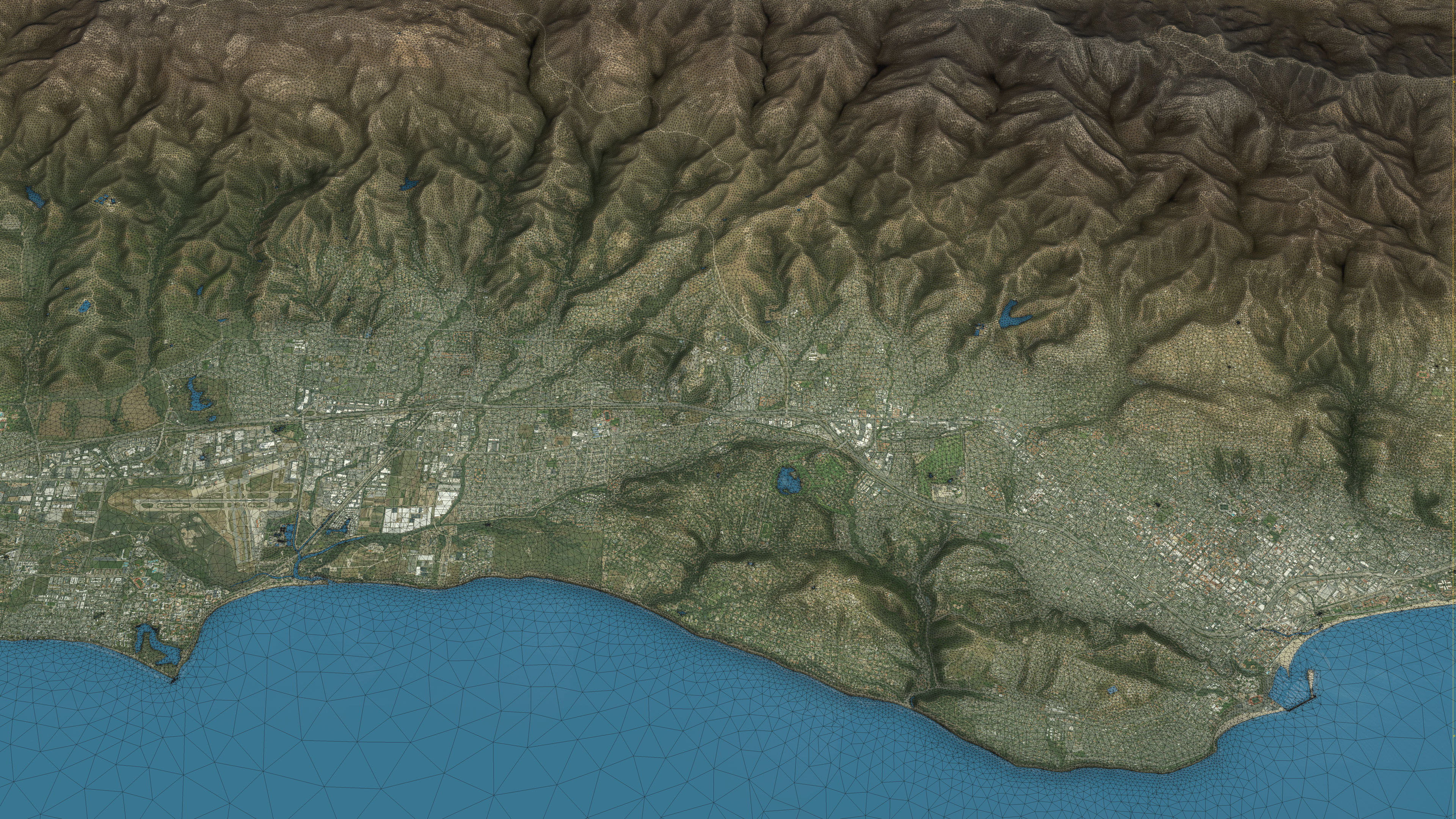 Santa Barbara - Topography Terrain Low-poly 3D model_1