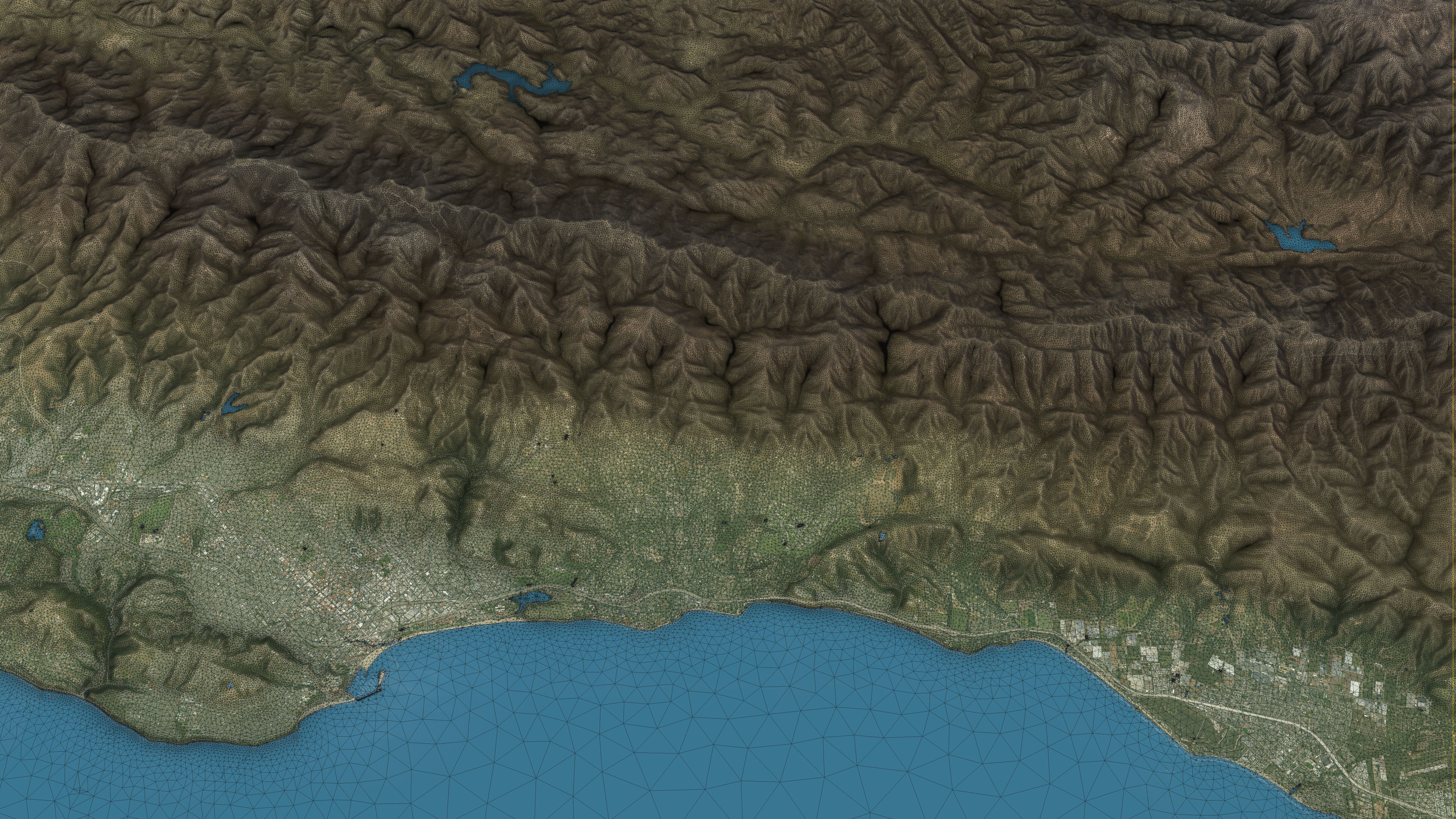 Santa Barbara - Topography Terrain Low-poly 3D model_7