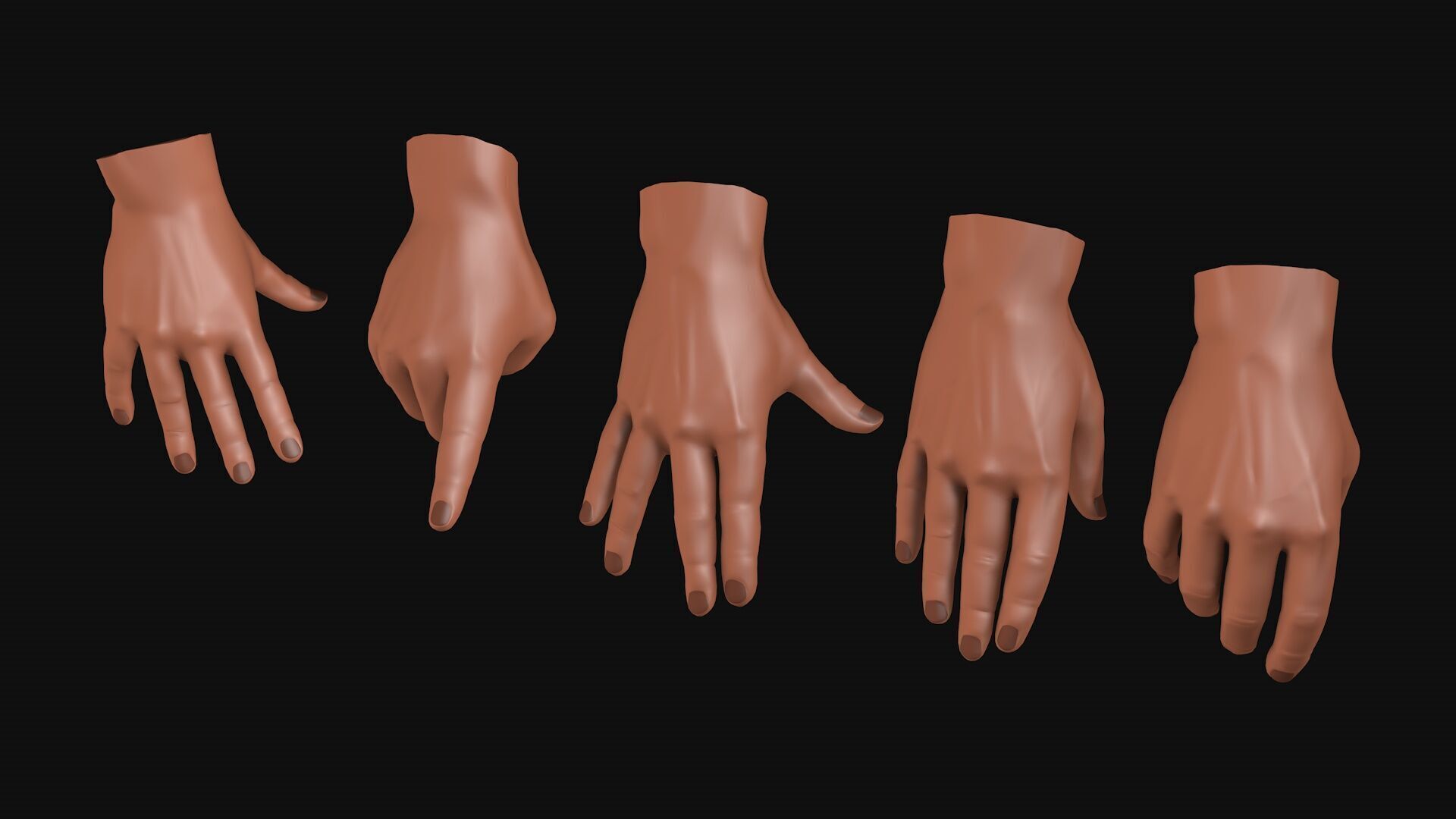 Male Hands 5 models R2 3D model_2