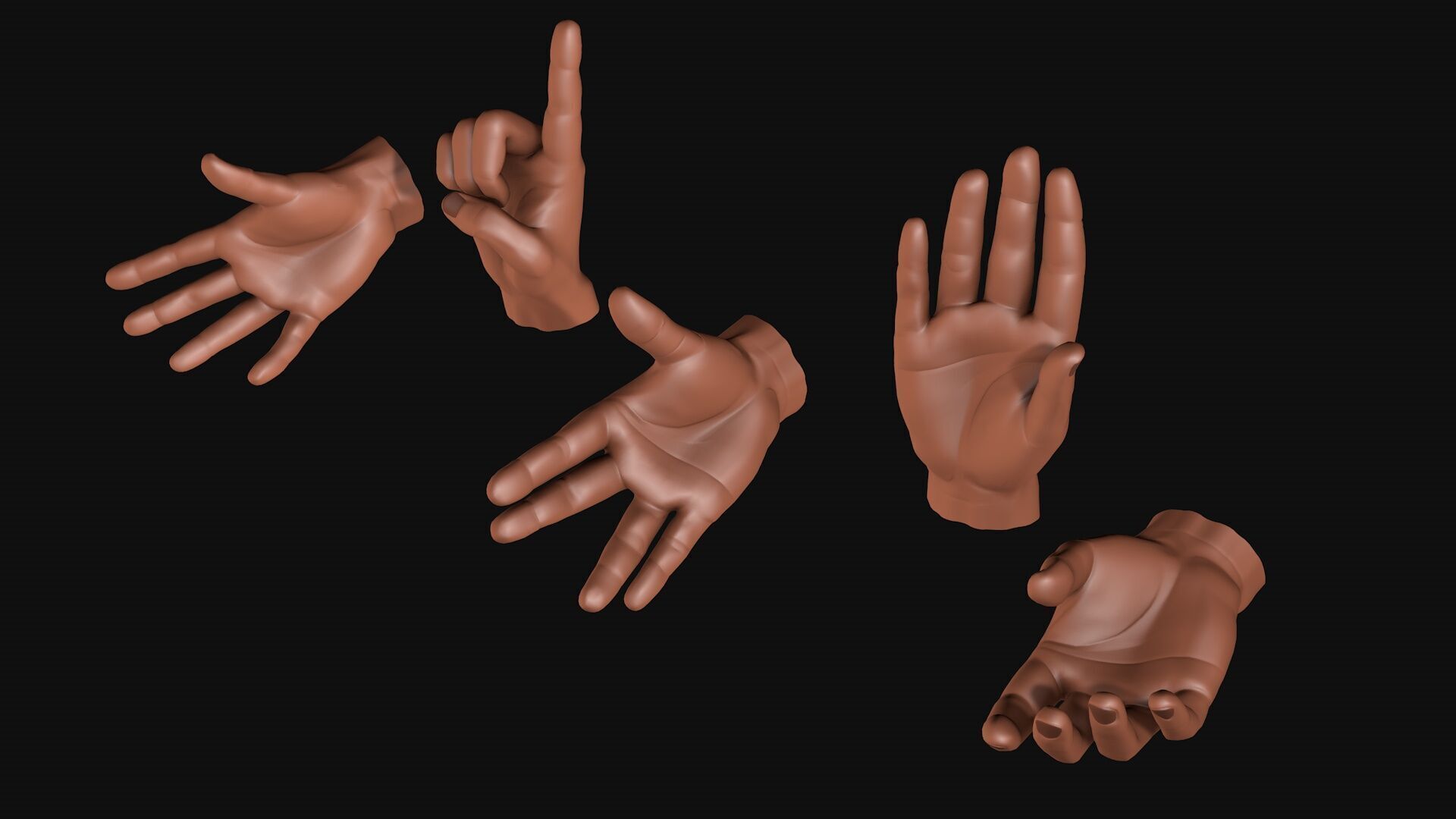 Male Hands 5 models R2 3D model_1