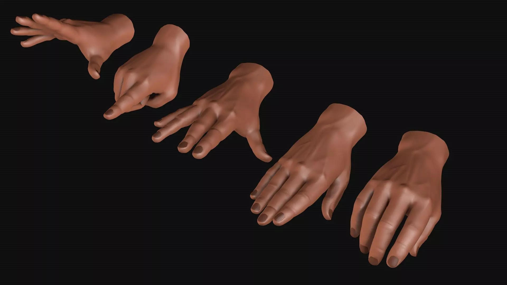 Male Hands 5 models R2 3D model_0