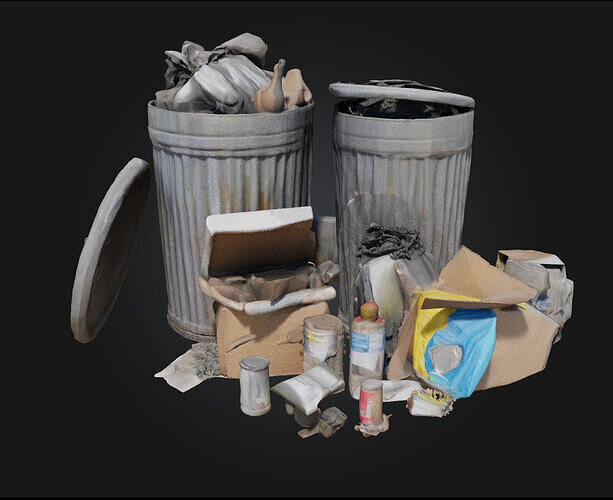 Garbage Overflow  Chaos in the Urban Corners 3D model