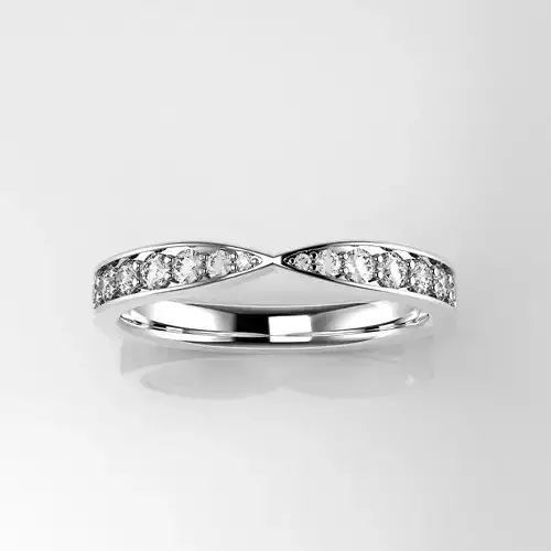 Thin Top Ring - Ribbon Engagement Ring - Eternity Band