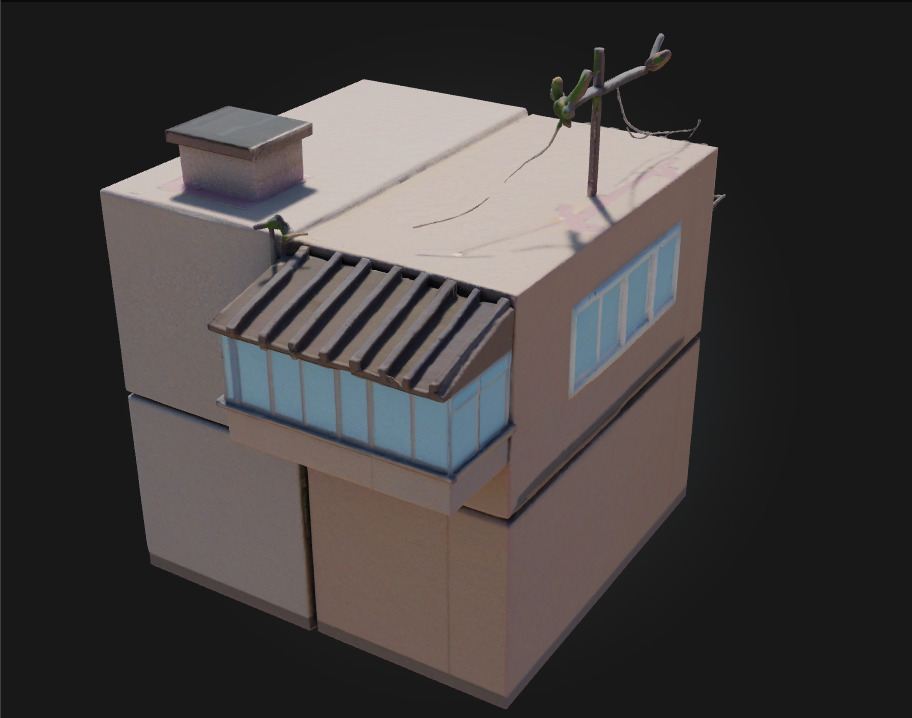 Cubist Dwellings  Abstract Living in Geometric Harmony 3D model_2