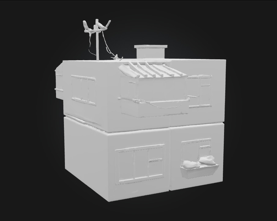 Cubist Dwellings  Abstract Living in Geometric Harmony 3D model_10