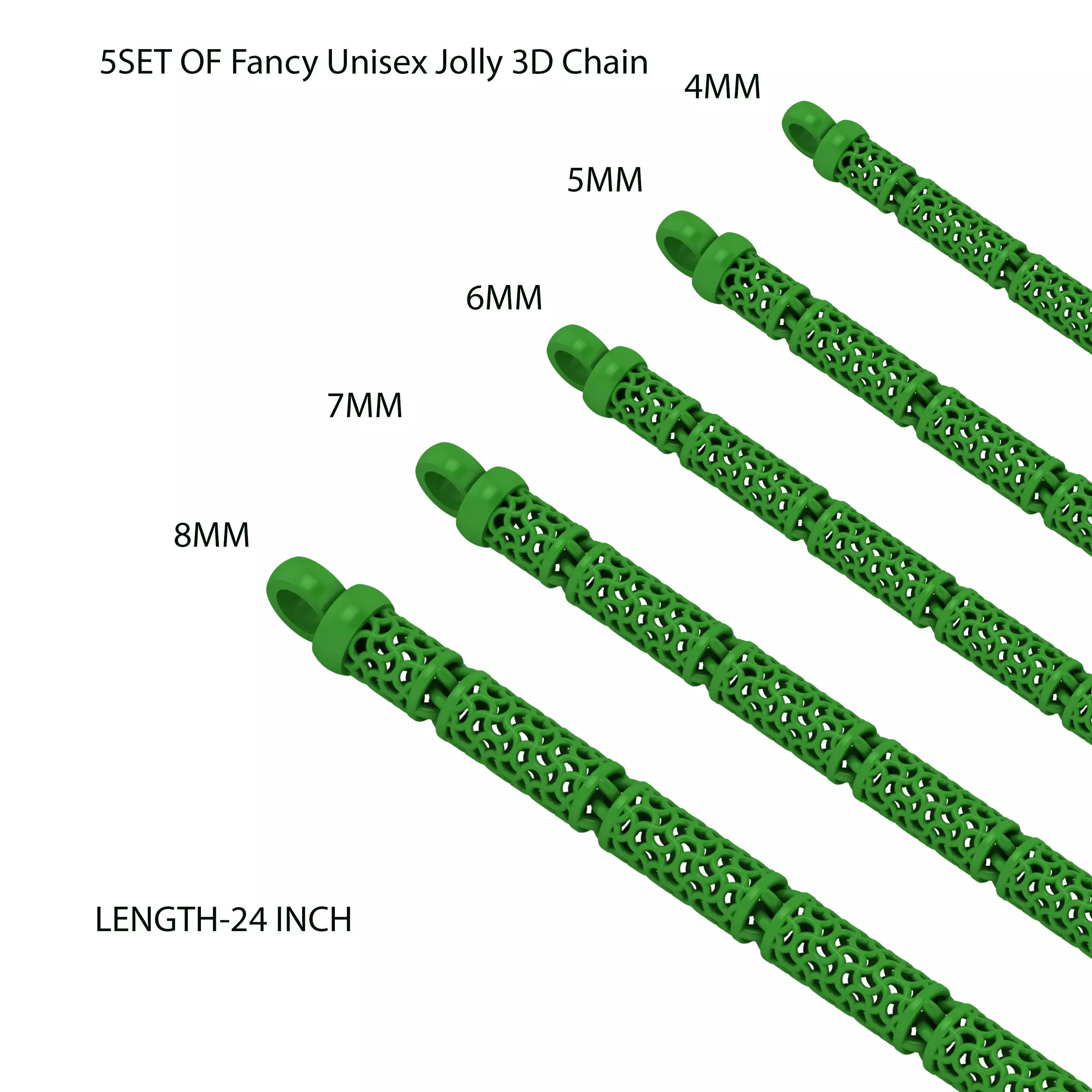 5 SET OF Fancy Unisex Jolly 3D Chain 3D Model Collection_0