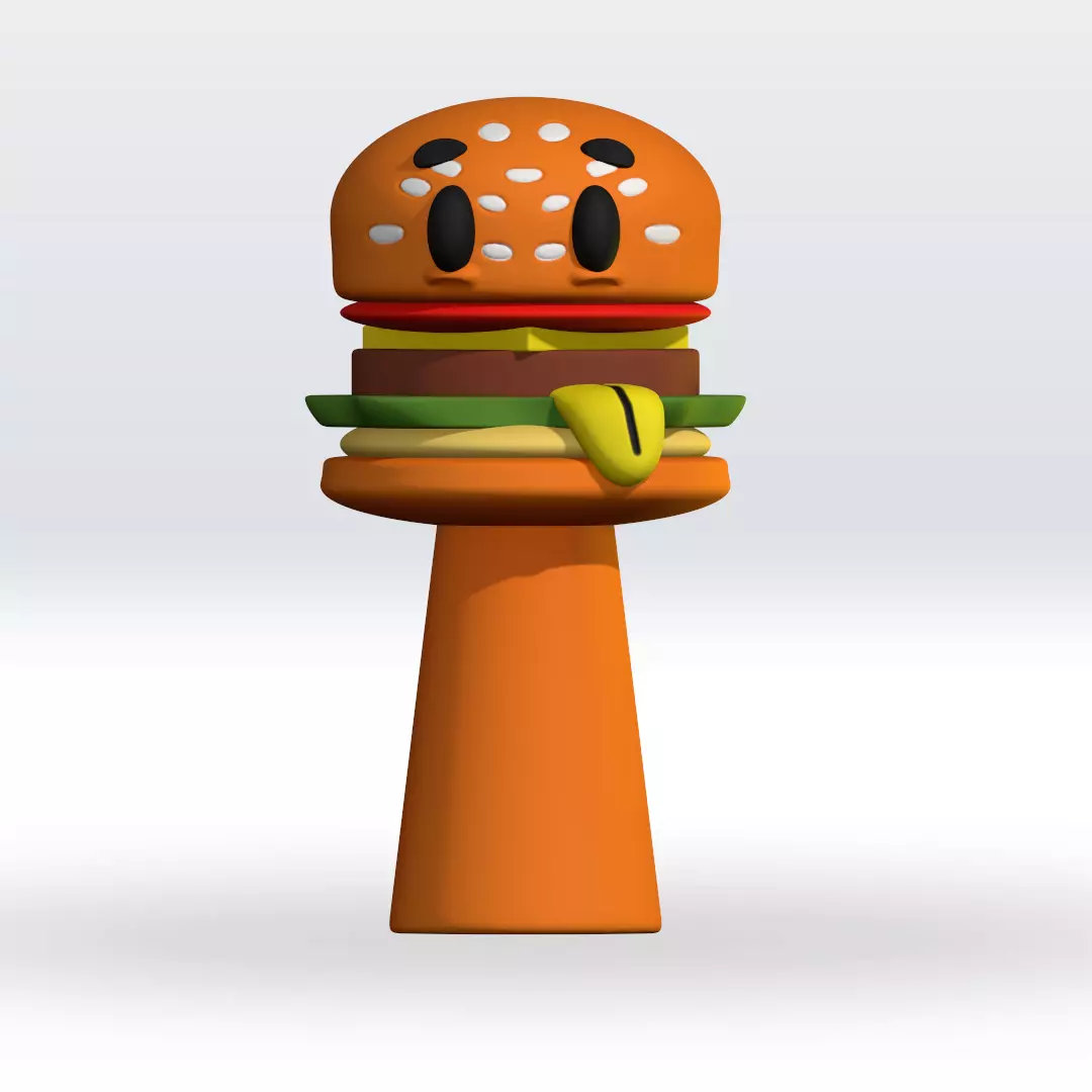 Sprunki Mr Burger STL 3D Multicolor 3mf 3D Model Character 3D print model