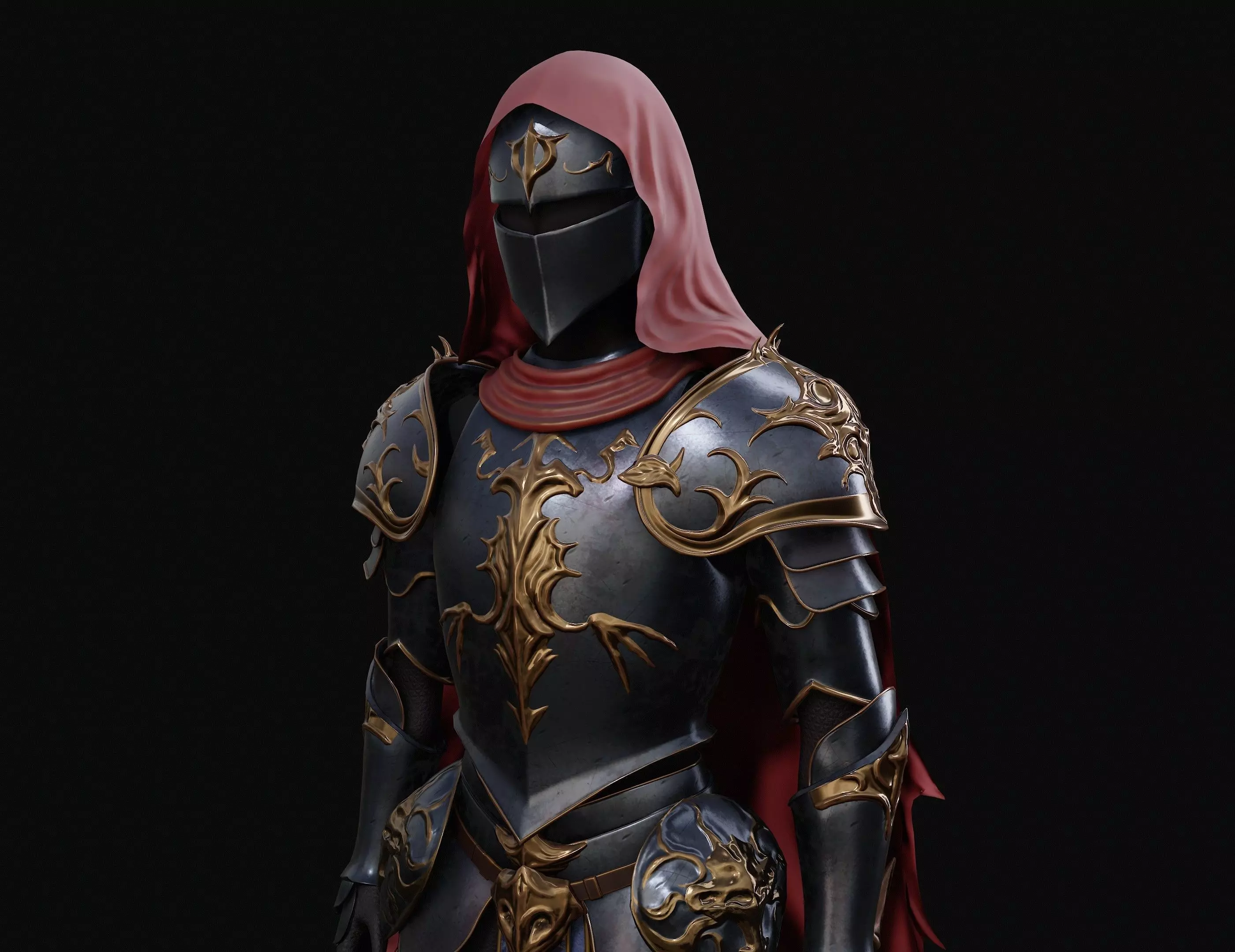Knight game ready Low-poly 3D model_0