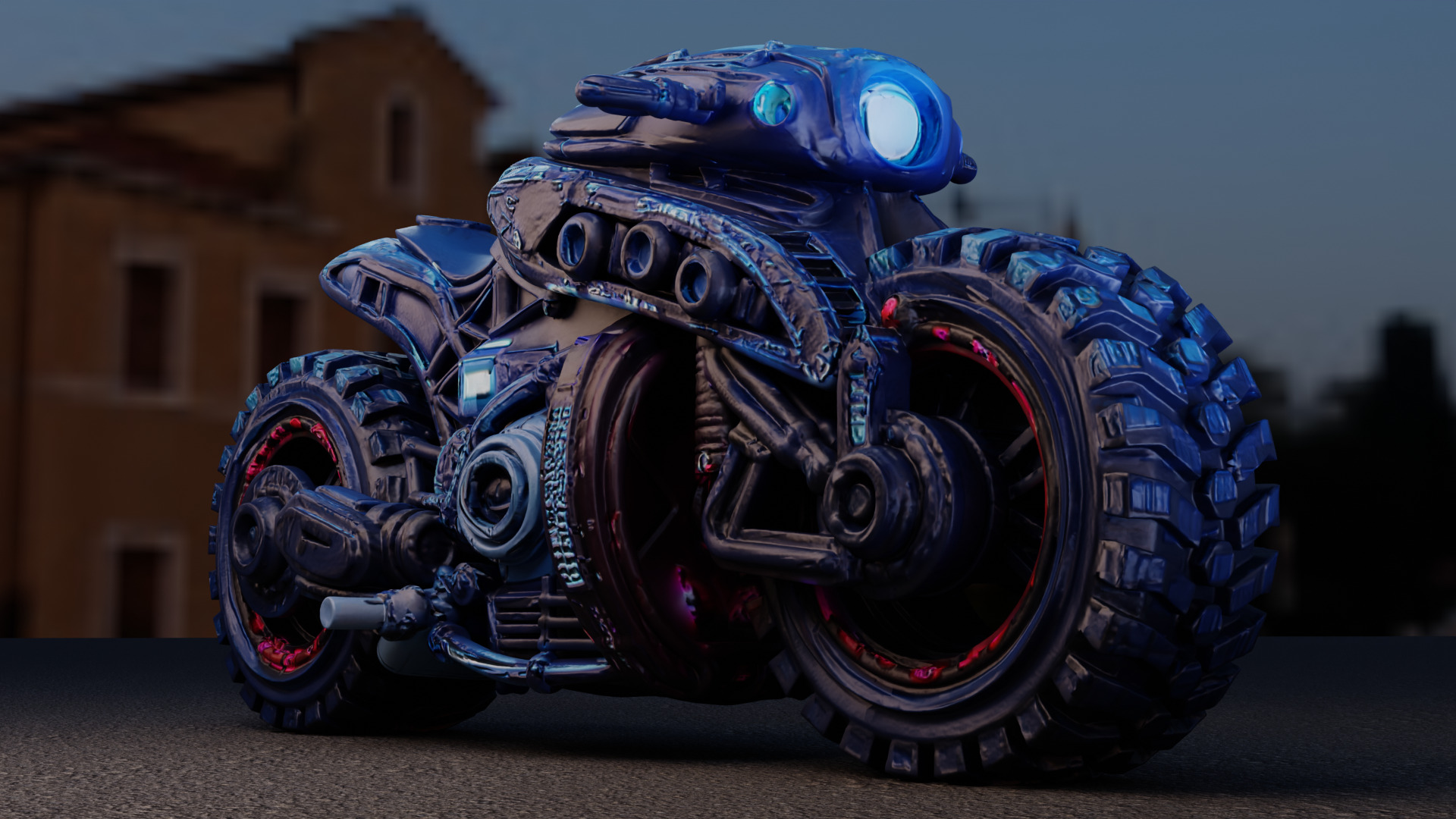 Futuristic Sci Fi Motorcycle PBR Textured 3D Model  Low-poly 3D model_8