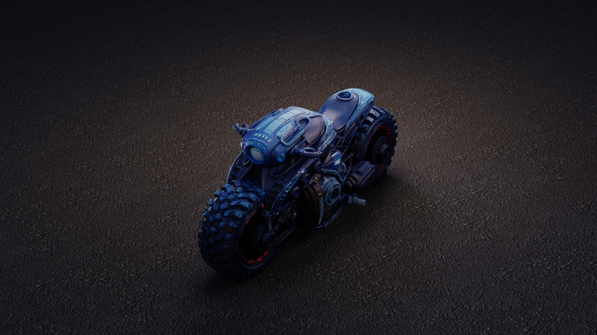 Futuristic Sci Fi Motorcycle PBR Textured 3D Model  Low-poly 3D model_14