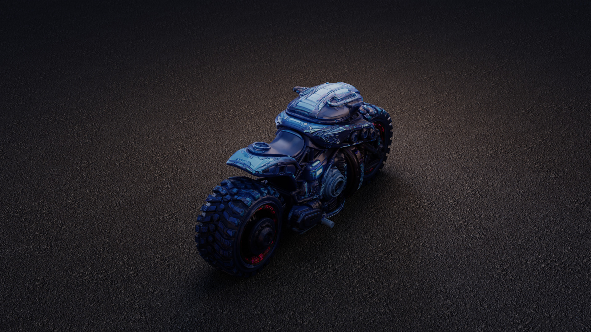 Futuristic Sci Fi Motorcycle PBR Textured 3D Model  Low-poly 3D model_13