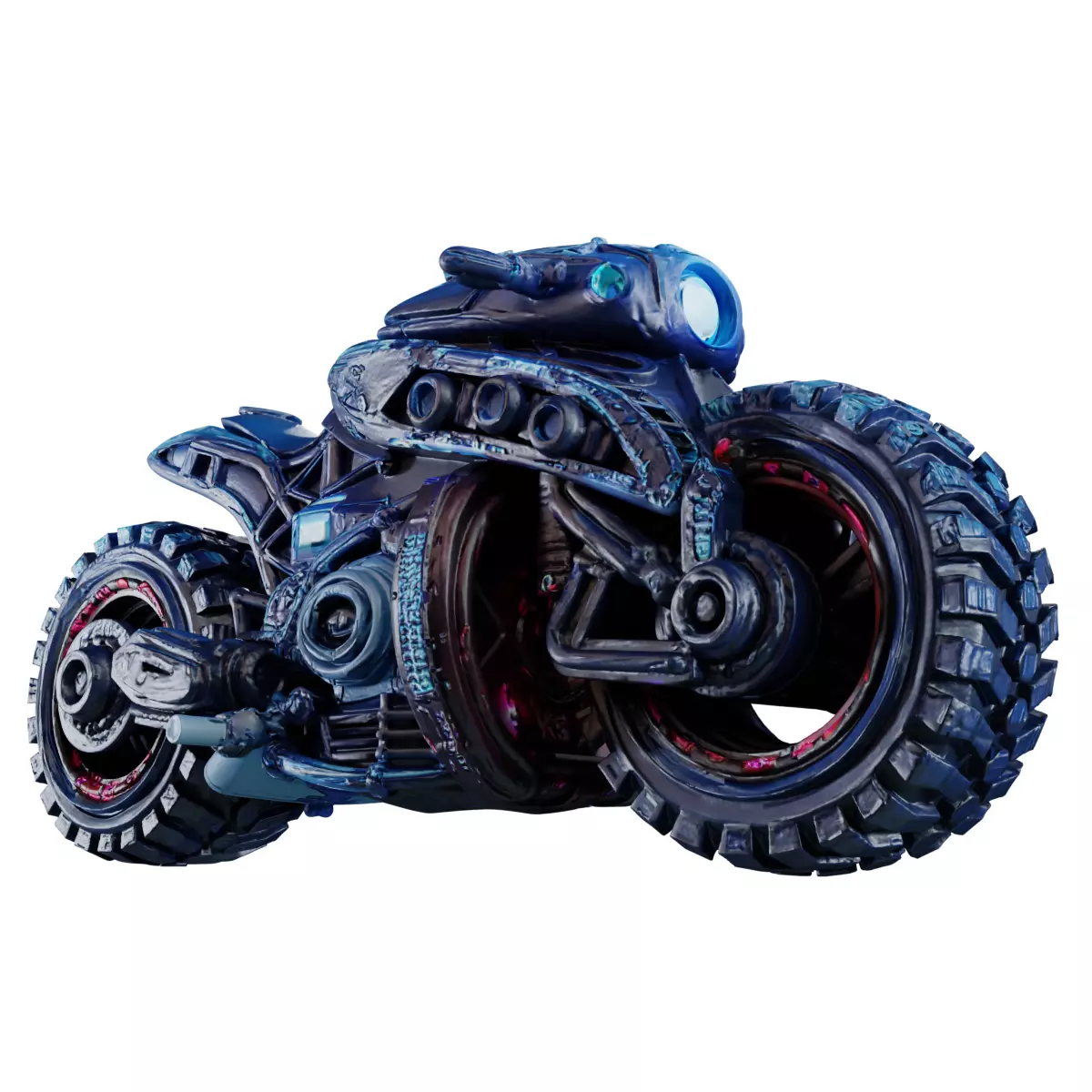 Futuristic Sci Fi Motorcycle PBR Textured 3D Model  Low-poly 3D model_0