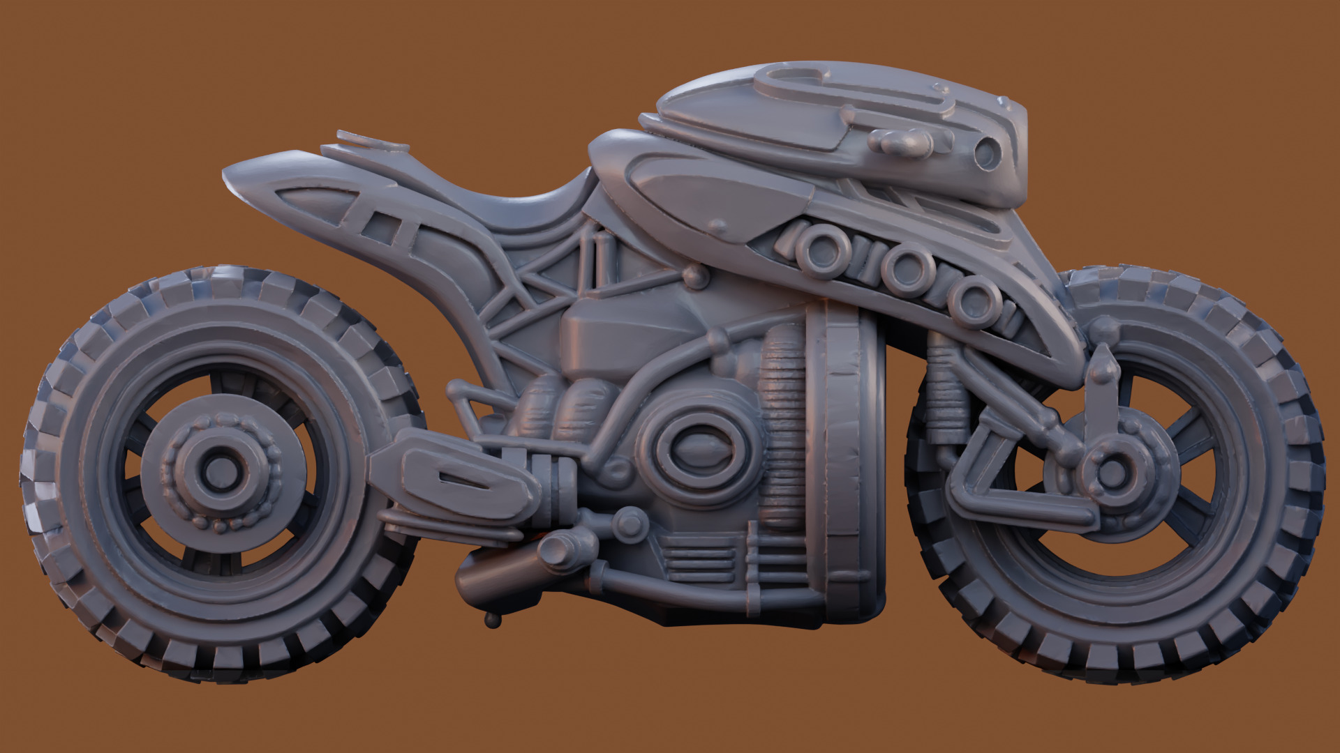 Futuristic Sci Fi Motorcycle PBR Textured 3D Model  Low-poly 3D model_16