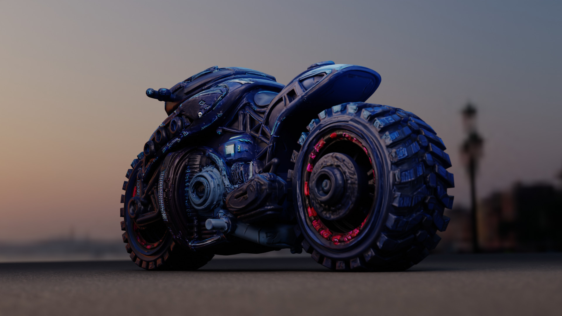 Futuristic Sci Fi Motorcycle PBR Textured 3D Model  Low-poly 3D model_12