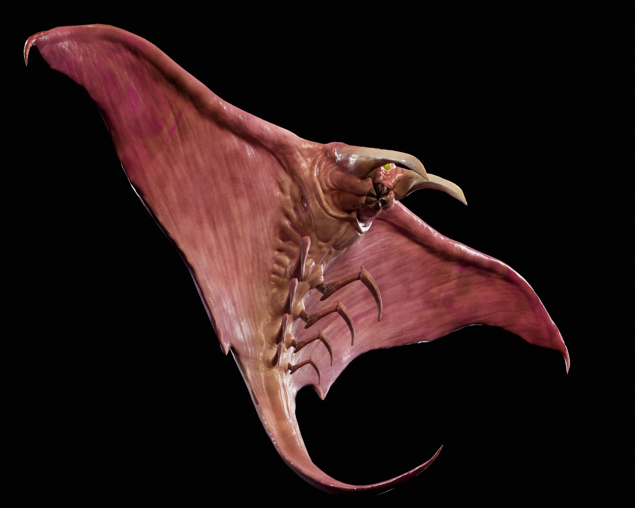 Sci-Fi Alien Bug Creature  Low-poly 3D model_10