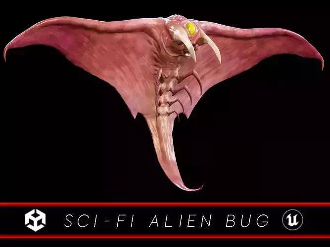 Sci-Fi Alien Bug Creature  Low-poly 3D model
