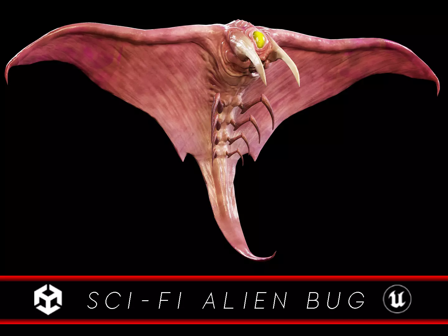 Sci-Fi Alien Bug Creature  Low-poly 3D model_0