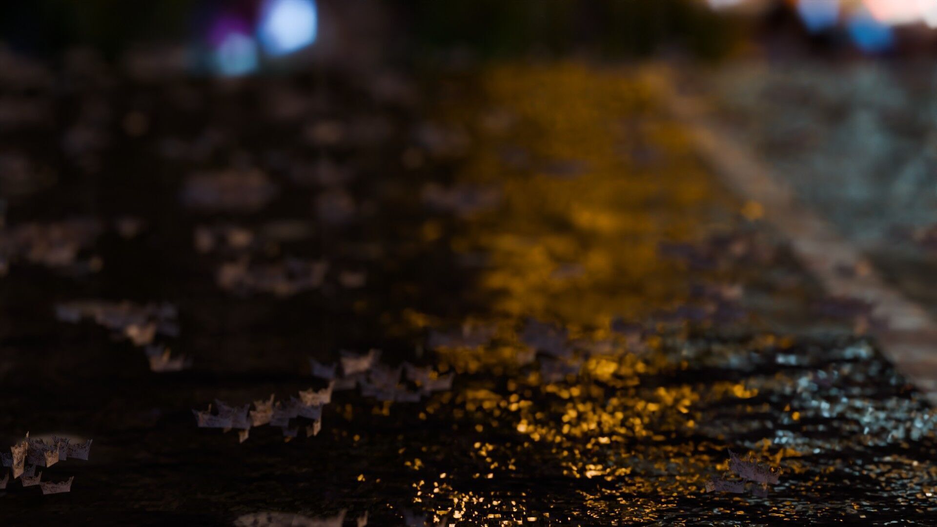 Animated Rain Low-poly 3D model_10