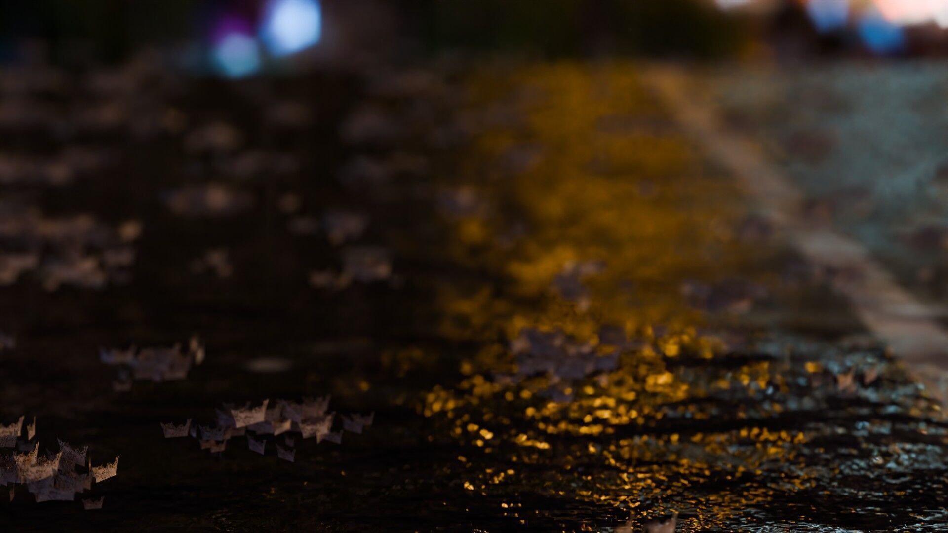 Animated Rain Low-poly 3D model_8