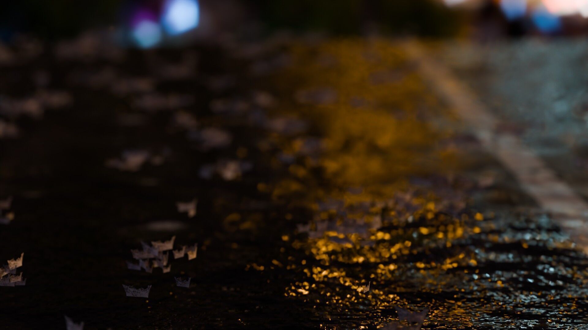 Animated Rain Low-poly 3D model_7