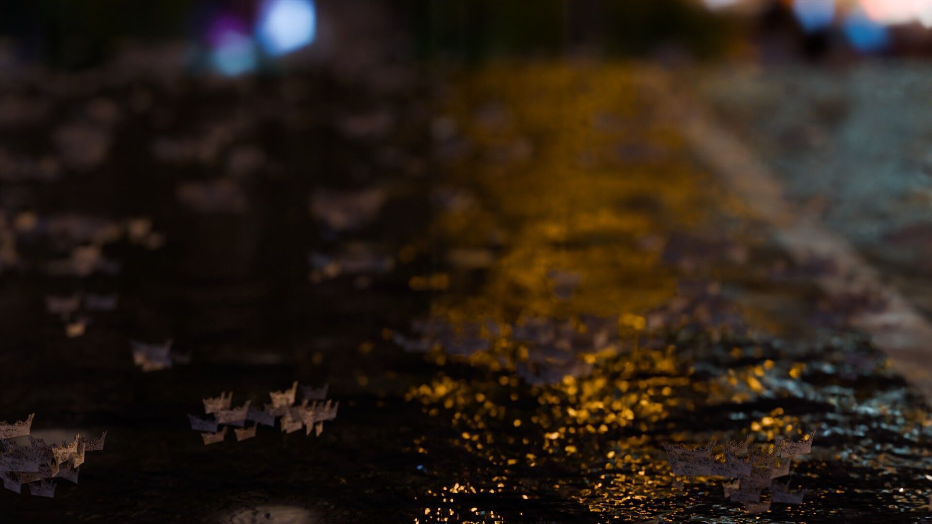 Animated Rain Low-poly 3D model_9