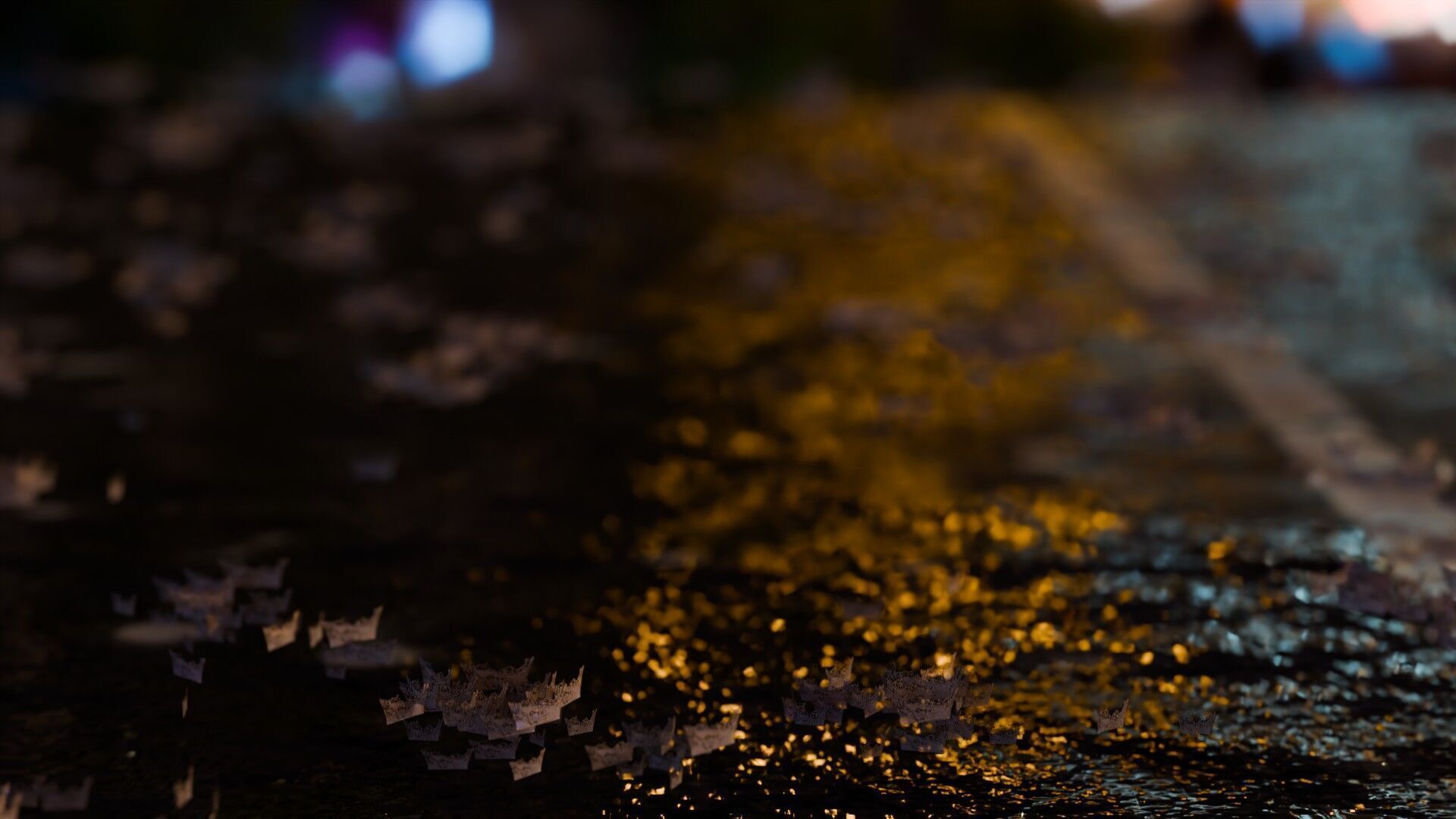 Animated Rain Low-poly 3D model_3