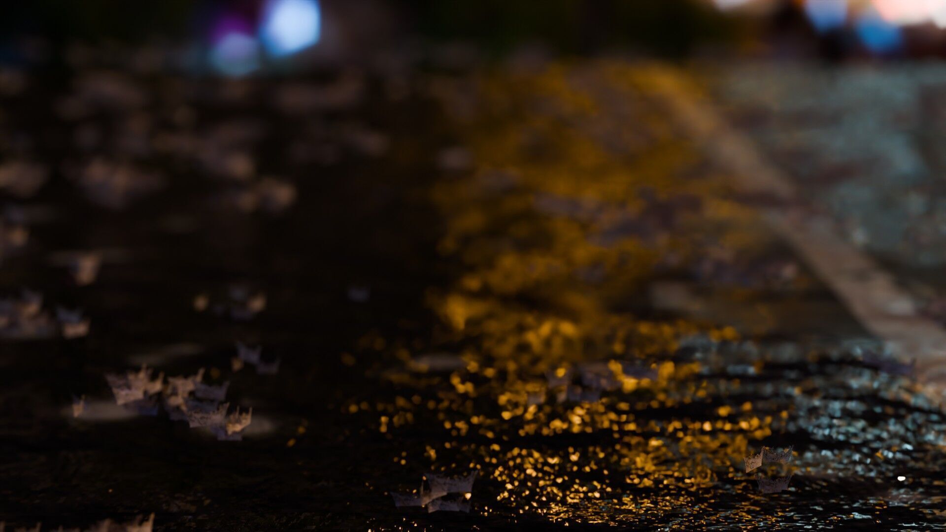 Animated Rain Low-poly 3D model_2