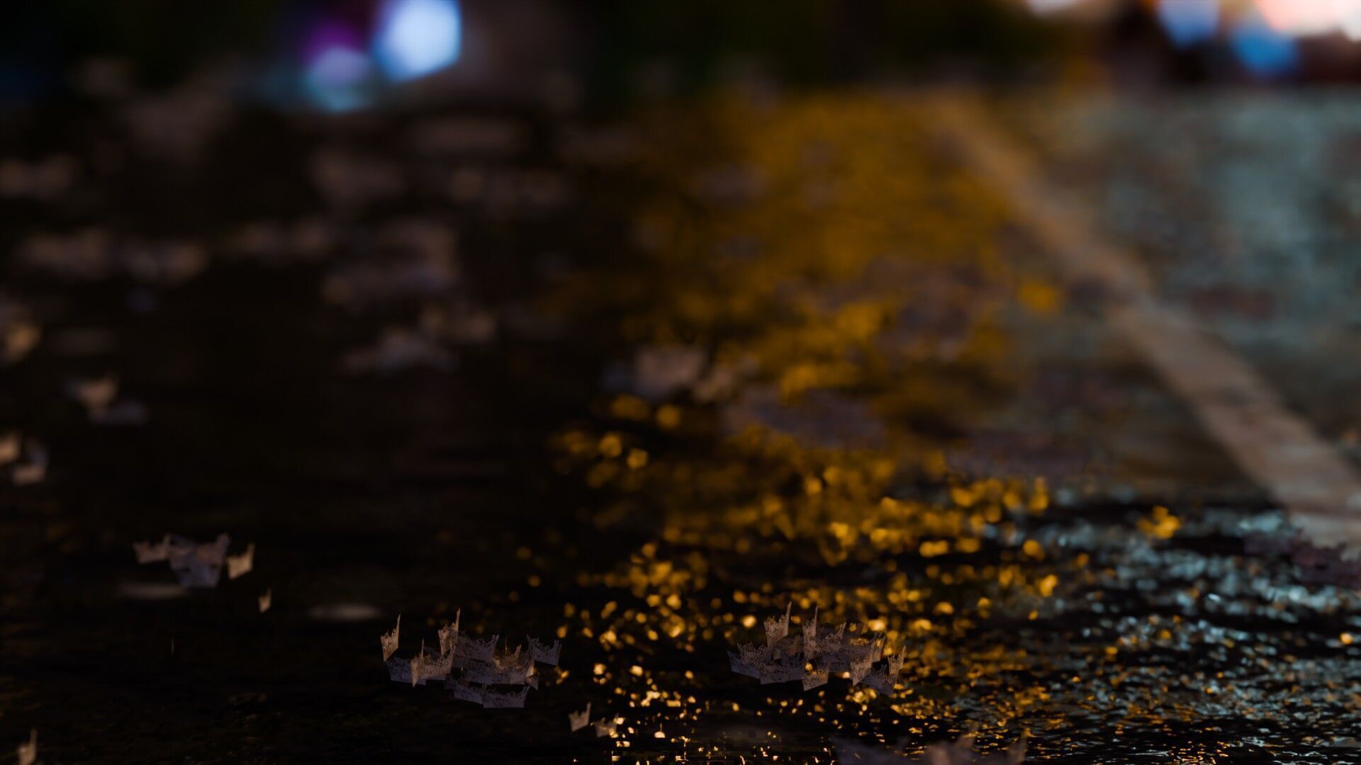 Animated Rain Low-poly 3D model_4