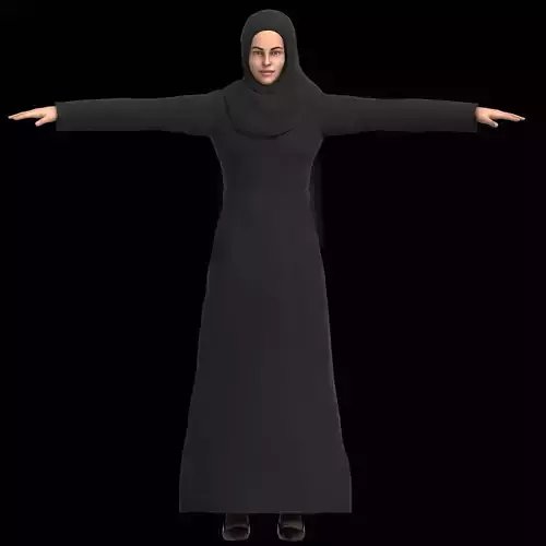Arabic Hijab-Clad Female Character model