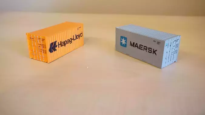Pre supported H0 1 87 scale 20ft container