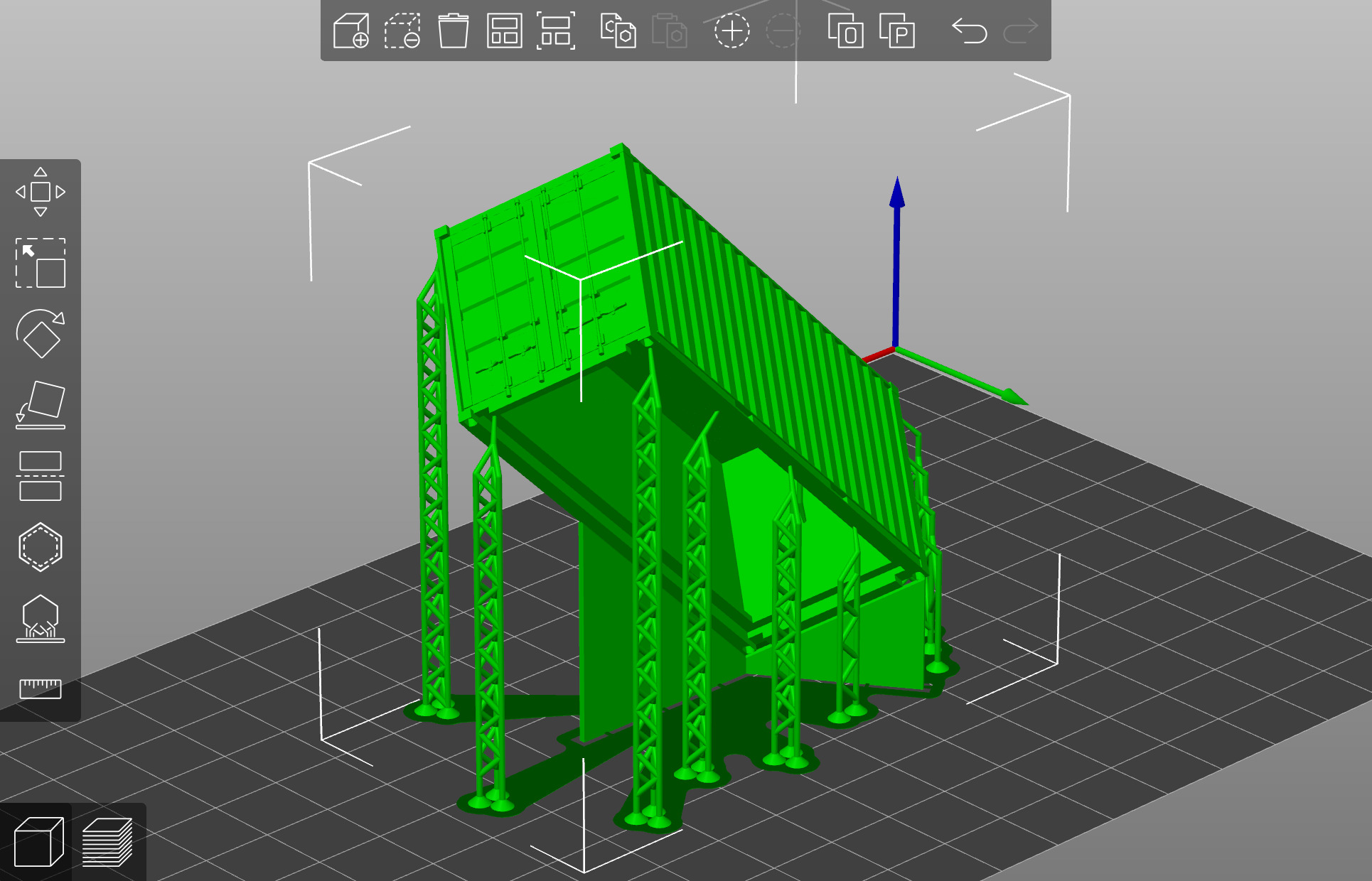 Pre supported H0 1 87 scale 20ft container 3D print model_16