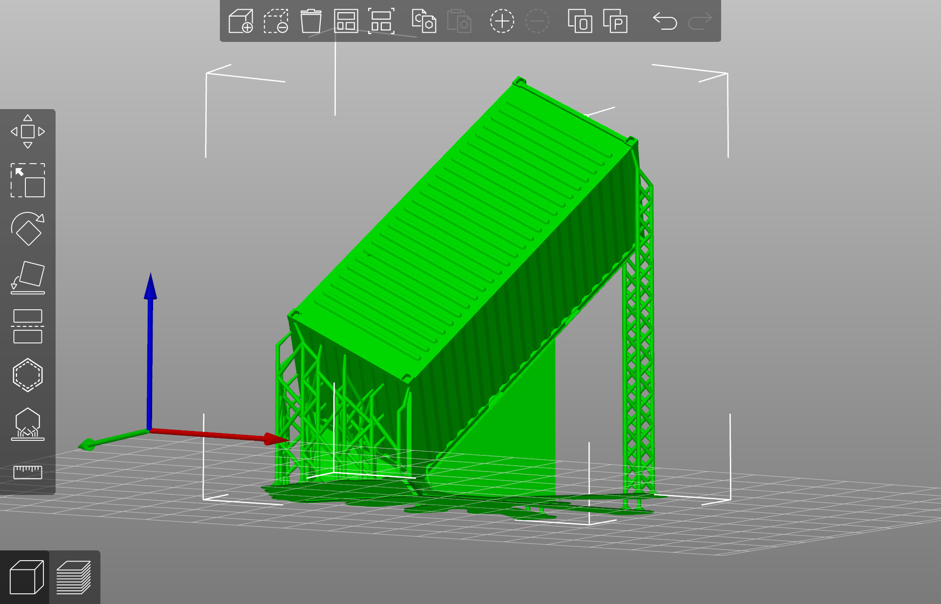 Pre supported H0 1 87 scale 20ft container 3D print model_17