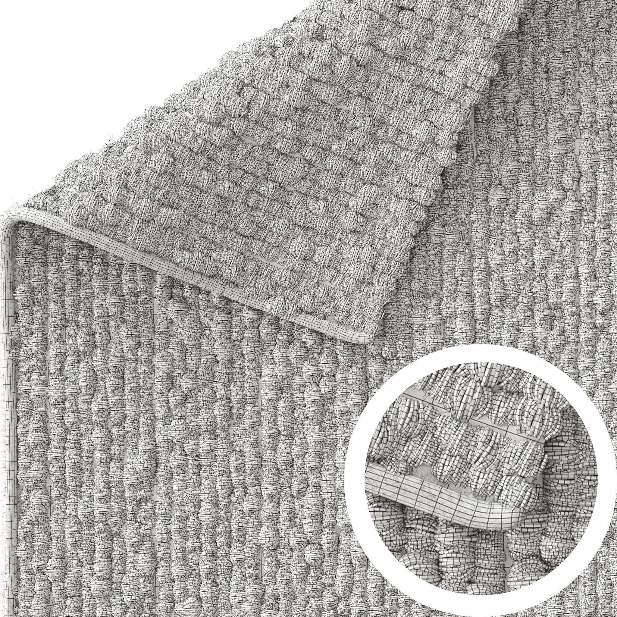 Benuta Wool Runner Patch Brown 3D model_6