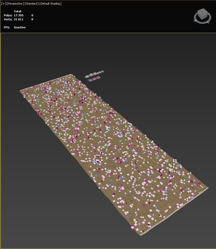 Benuta Wool Runner Patch Brown 3D model_8