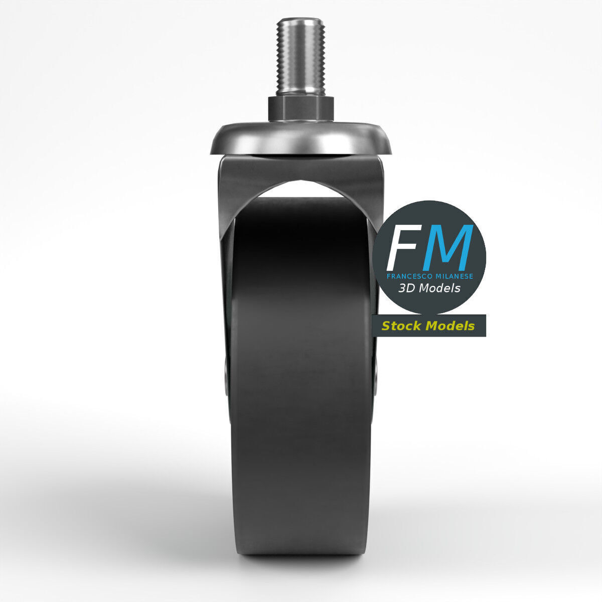 Threaded Stem Caster Wheel 3D model_4