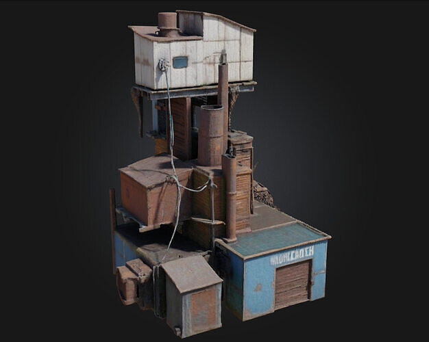 Industrial Stacks  Towering Vents of Heavy Industry 3D model 2