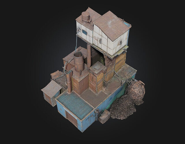 Industrial Stacks  Towering Vents of Heavy Industry 3D model 7