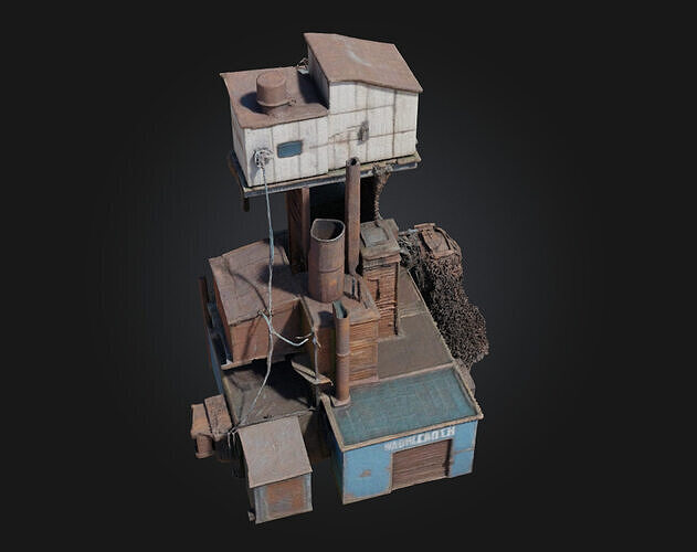 Industrial Stacks  Towering Vents of Heavy Industry 3D model 6