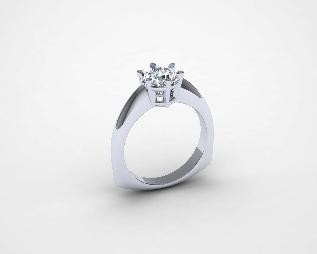 Minimal Solitaire Ring 3D print model_4