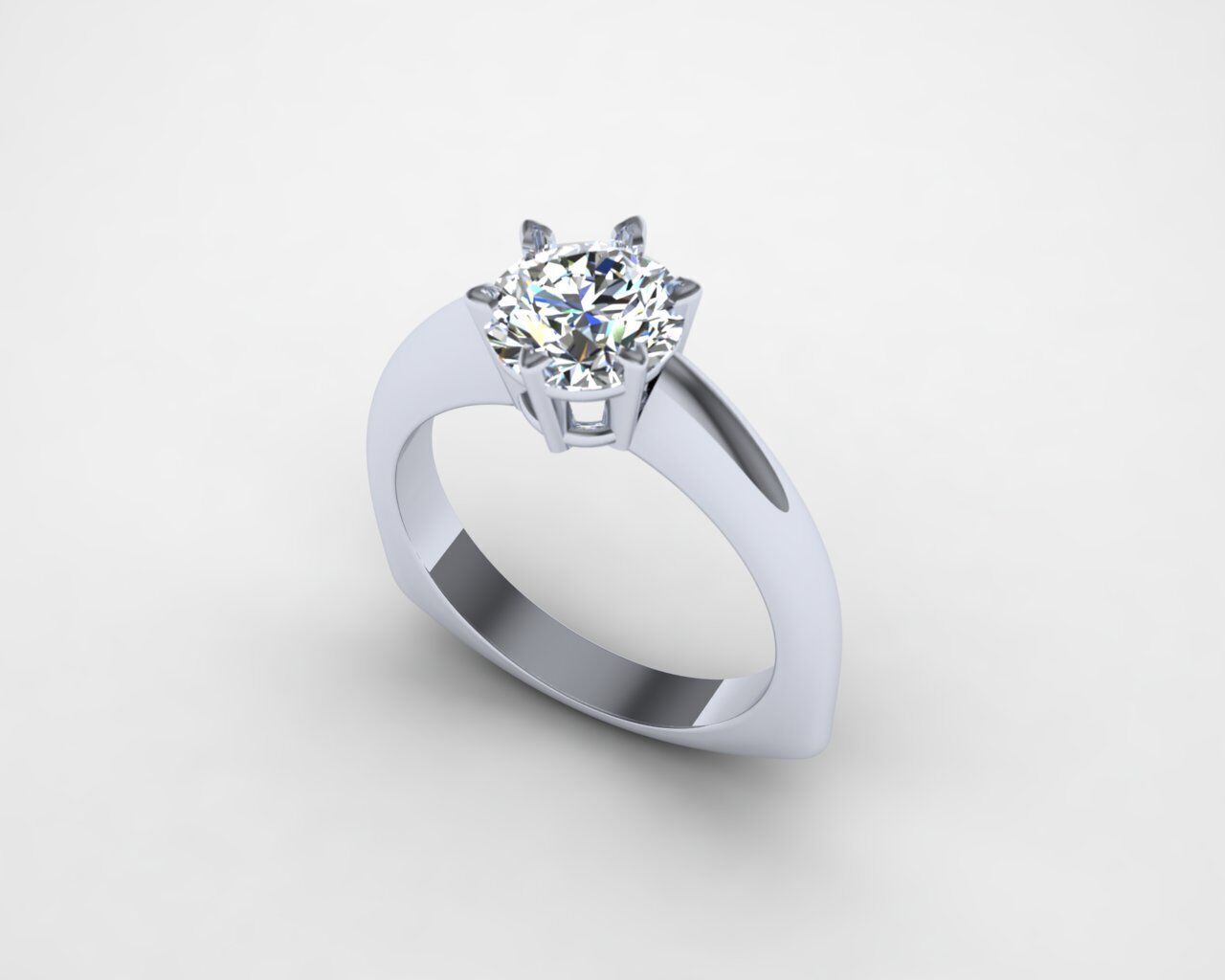 Minimal Solitaire Ring 3D print model_1