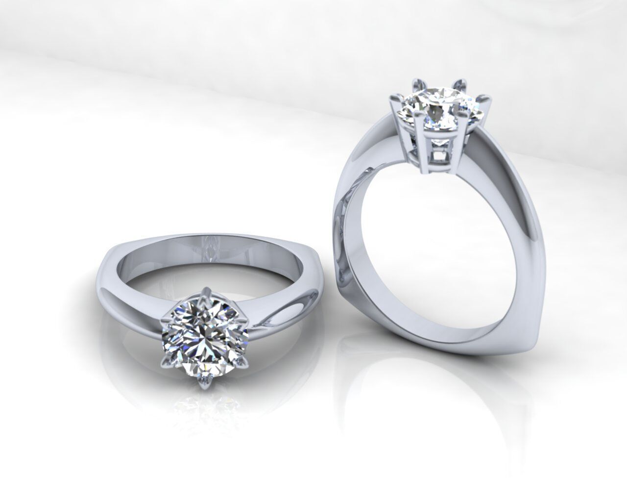 Minimal Solitaire Ring 3D print model_7