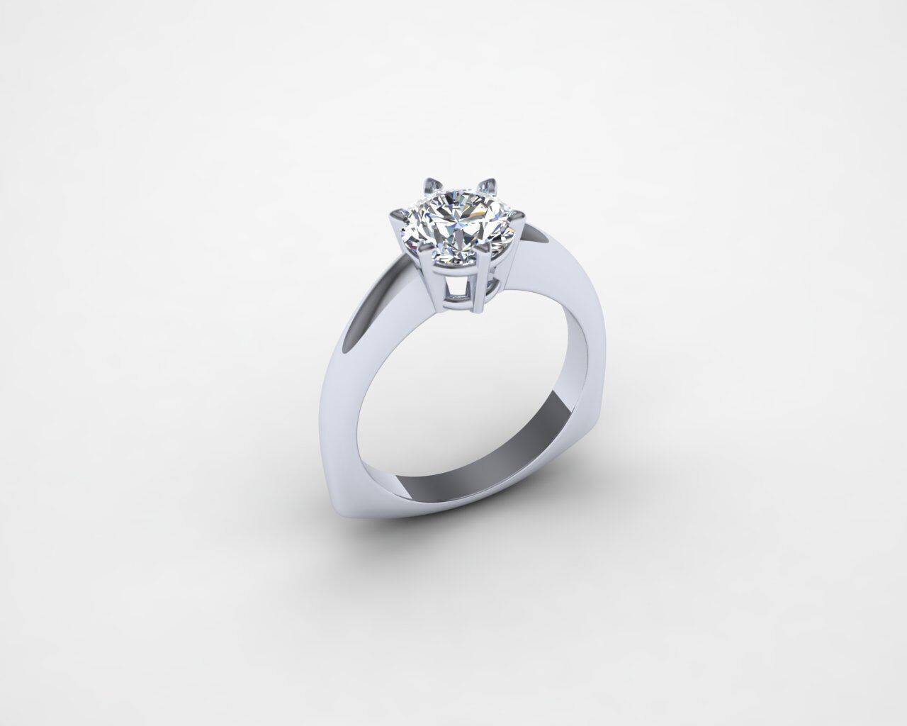 Minimal Solitaire Ring 3D print model_6