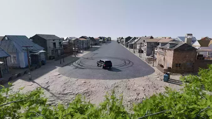 neighborhood realistic street neighborhood  town village