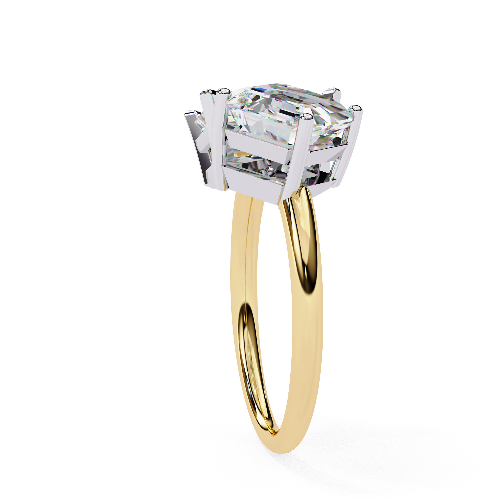 EMERALD AND TRILLANT DIAMOND RING -CAD-273 3D print model_10