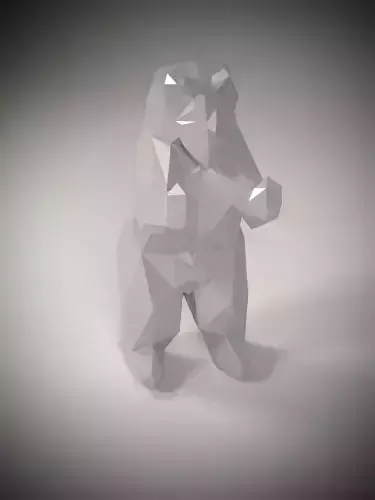 3D Bear Sculpture Model