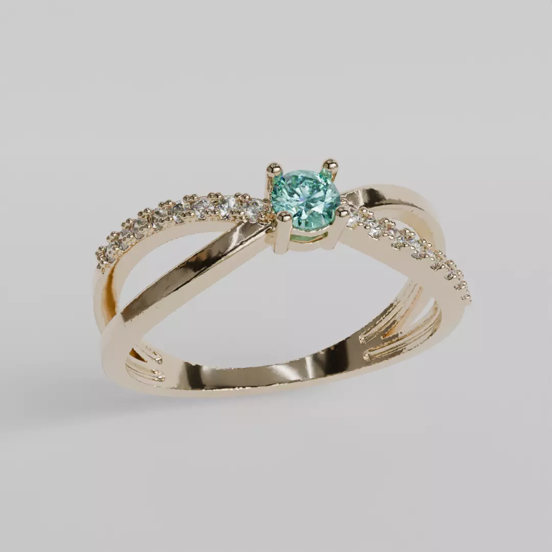 linked engagement ring 3D print model