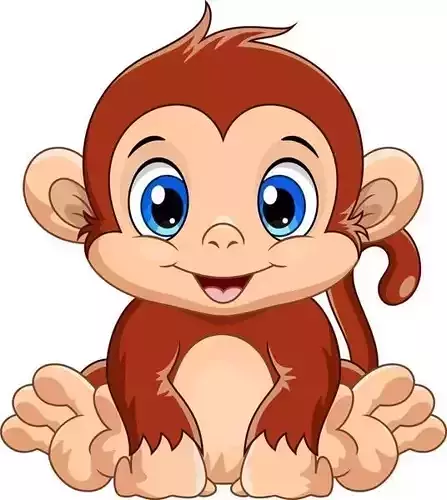 Cute Cartoon Monkey  3D Character for Games and Animation 3D print model