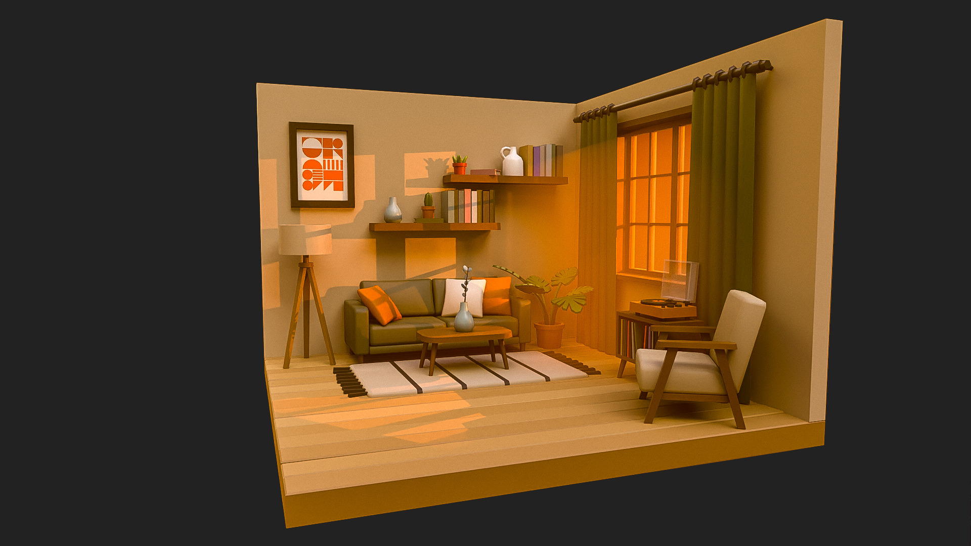 Interior Pack2 Low-poly 3D model_1