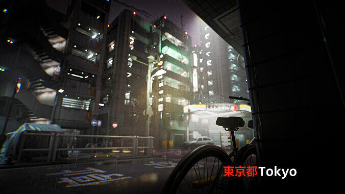 Tokyo Kitbash Set - UE5 Low-poly 3D model 2
