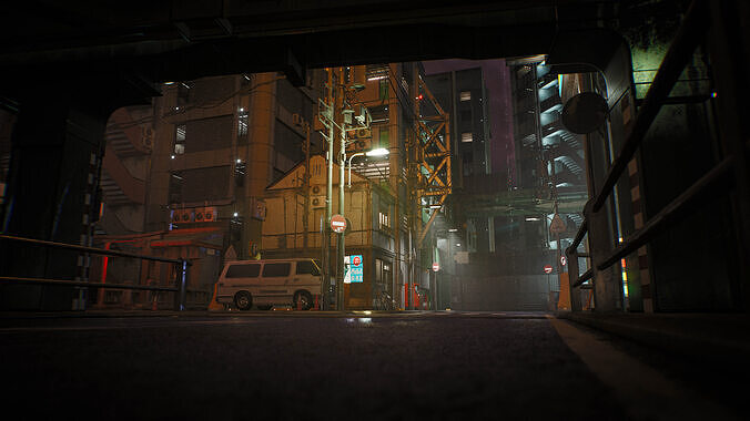 Tokyo Kitbash Set - UE5 Low-poly 3D model 7